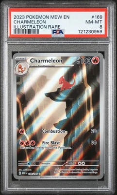 Charmeleon Illustration Rare Pokemon Mew En-151 169/165 PSA 8 - Image 1 of 2