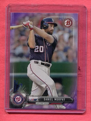 Tarjeta de béisbol púrpura Daniel Murphy Washington Nationals 2017 Bowman MLB #053/250 Foto 1 de 3