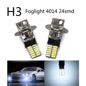 High New Set 4014 Driving Led H3 Bright 24smd White 12v Light Lamp Power Fog - Picture 1 of 12