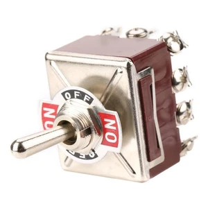 3 Position ON/OFF/ON 4PDT Toggle Switch 12 Pin 12mm 15A 250Vac 10A - Picture 1 of 7