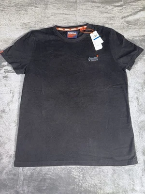Superdry Hombre Camiseta Etiqueta Naranja Talla XL Negra Manga Corta Nueva Con Etiquetas Foto 1 de 4