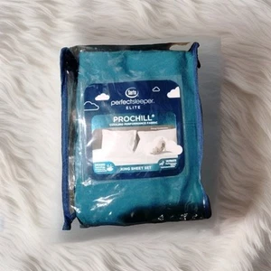 2 Pc KING Teal Serta Perfect Sleeper Elite Prochill Cooling Sheet Set NEW - Picture 1 of 1