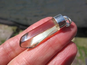Citrine Crystal Point Raw Pendant Healing Silver 925 Healing Natural Uncooked 6g - Picture 1 of 23