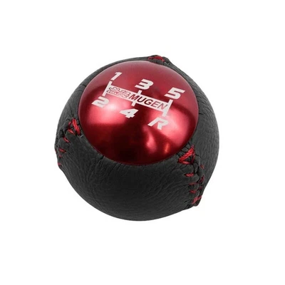 Pomo de cambio de cuero JDM Mugen rojo de 5 velocidades para HONDA CRZ tipo R Civic FA5 FG2 SI Foto 1 de 4