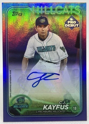 2024 Topps Pro Debut Purple Foil C.J. Kayfus /299 Auto #PD-15 Guardians - Image 1 of 2