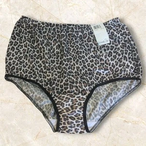 NOS Vanity Fair Granny Panties Leopard Nylon Underwear Mushroom Gusset Sz 7 Vtg  - Picture 1 of 12