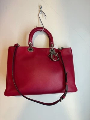 Lady Dior Handbag W/ Dior Keychain Red 2 Way Bag - Image 1 of 4