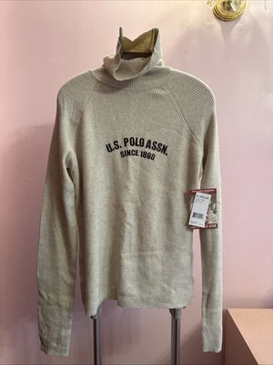 NUEVO con etiquetas Vintage Y2K U.S. Polo Assn. Suéter de cuello alto marfil para mujer L Foto 1 de 4
