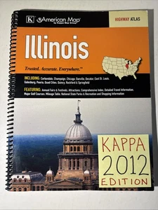 Illinois Highway Atlas 2012 Kappa American Map Cook Chicago IL Street Guide - Picture 1 of 20