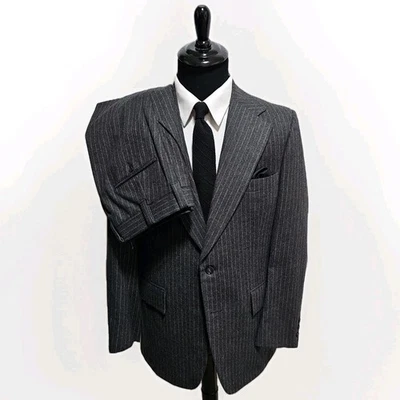 De Colección Glentown 2 Piezas Traje Tweed Hombres 42L Pantalones 32x31 Gris Blanco Puntada Rayas EE. UU. Foto 1 de 4