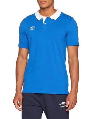 Umbro Men's Contrast Collar Pique Polo T-Shirt, Royal/White, Size Small. — 第 1/3 张图片