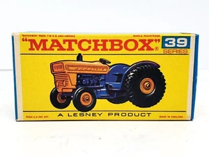 Vintage LESNEY MATCHBOX REGULAR WHEELS No.39 FORD TRACTOR in BOX - Picture 1 of 12