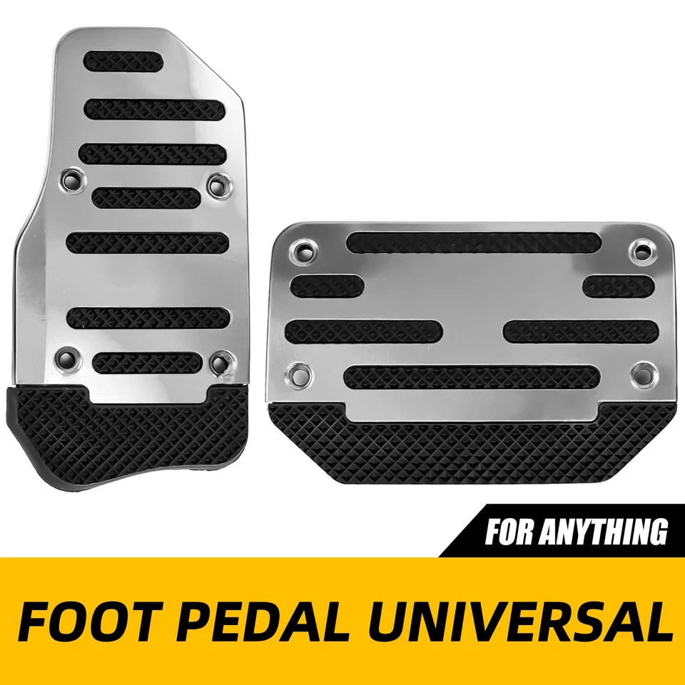 Cubierta de pastillas de pedal de freno de gas automática universal accesorios plateada antideslizante Foto 1 de 4