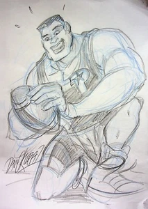 ProStars 1991 SIGNED DAN KUBAT Hand Drawn Character DIC Art NBA NFL NHL - Imagen 1 de 2