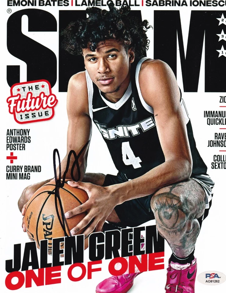 JALEN GREEN signed (HOUSTON ROCKETS) basketball 8X10 photo PSA/DNA AO81262 - Image 1 of 1