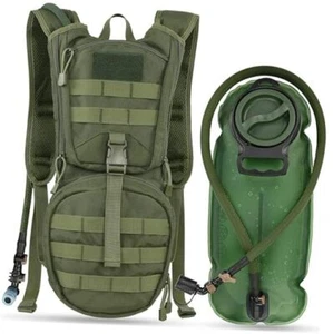 Tactical Molle Hydration Pack Backpack with 3L TPU Water Bladder, Military - Picture 1 of 7