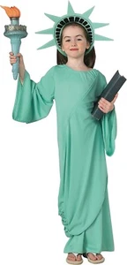 Rubies Kinder Freiheitsstatue Kostüm Kleid und Kopfschmuck, große Größe 12-14 - Bild 1 von 2