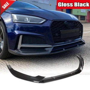 For Audi A5 B9 Sline S5 2017-2019 Gloss Black Front Bumper Lip Spoiler Body kits - Picture 1 of 13