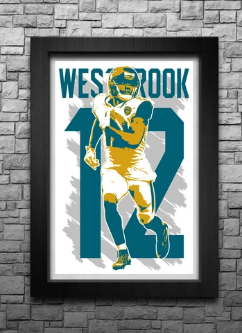 DEDE WESTBROOK art print/poster JACKSONVILLE JAGUARS FREE S&H! JERSEY Cover