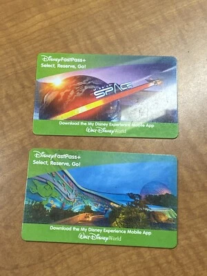 Tarjeta de admisión WALT DISNEY WORLD sin valor espacio Epcot coleccionista ventilador plástico 2 Foto 1 de 2