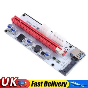 PCI-E 1x to 16x Extender Adapter Card Mining Card Kit with 3 Power Ports UK - Bild 1 von 12