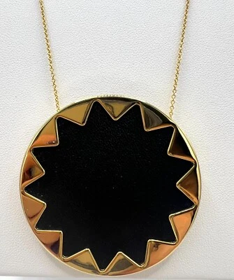Collar colgante House of Harlow 1960 grande negro Sunburst Foto 1 de 4