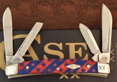 CASE XX USA AMERICAN FLAG STARS & STRIPES RED BONE CONGRESS KNIFE 2024 6468 SS - Image 1 of 4