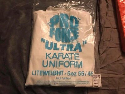 BARGAIN ProForce 5 Oz Karate Uniform (Elastic Drawstring) Size 3 ,  White NEW - Image 1 of 2