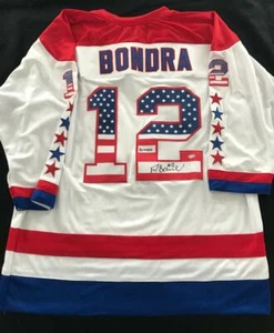 Peter Bondra Autographed Patriotic Jersey Bonzai Inscription Washington Capitals - Picture 1 of 5