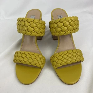 Steve Madden Women's Tielo Heeled Braided Sandal, Citron Yellow - US 9M READ - Picture 1 of 8