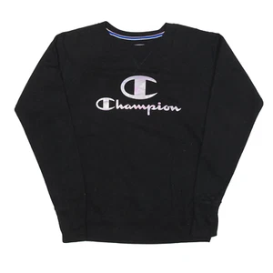 CHAMPION Sweatshirt Black Girls S - Picture 1 of 6