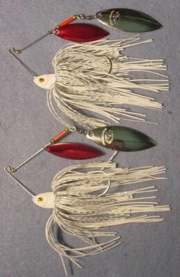 Lote de 2 ~ Pro Assassinator 1/4 oz Spinnerbait DWRN-WBS White Bleeding Shiner Foto 1 de 4