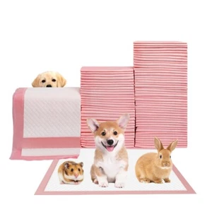 100 13x18 Training Pads for Dogs Unscented Pink Ultra Absorbent Puppy Underpads - Picture 1 of 17