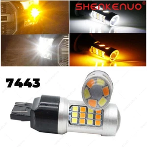 SKN 7443 7444 Switchback LED Turn Signal Parking DRL Light Bulbs Dual Color - Picture 1 of 1