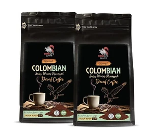 decaf coffee beans - ORGANIC COLOMBIAN GROUND DECAF COFFEE - low acidity 2Pack - Picture 1 of 12