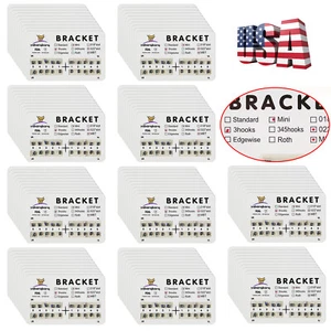 10-100 packs Dental Orthodontics Brackets Braces Mini MBT 022"Slot 3-Hooks #4 - Picture 1 of 17