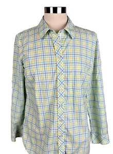 Talbots Womens Size M Blouse Button up Plaid Spring Floral Pastel Ribbon - Picture 1 of 7