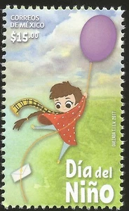 J) 2017 MEXICO, CHILDREN'S DAY, GIRL HOLDING A GLOBE WITH A LETTER, MNH - Picture 1 of 1