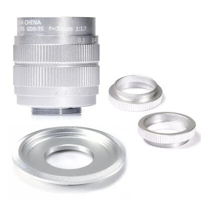 Fujian 35mm f/1.7 C Mount CCTV Lens for NEX EF-M M4/3 FX mount Mirrorless Camera - Image 1 of 4