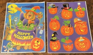 Vintage Estilo Años 90 Halloween Otoño Color Adhesivo Ventana Decoraciones Calabazas Bruja - Imagen 1 de 4