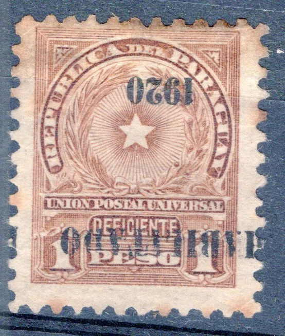 PARAGUAY, KN # 251 a, SOBREIMPRESIÓN INVERTIDA, MH Foto 1 de 1
