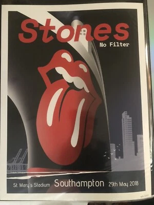 Cartel de los Rolling Stones Southampton Reino Unido Titanic No Filter Tour 2018. 2/200 ¡RARO! Foto 1 de 4
