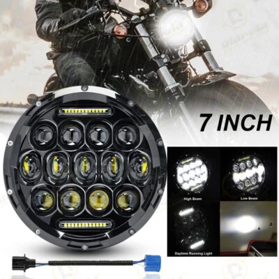 For Victory V92 C SC TC Cruiser DOT 7" LED Motorcycle Headlight Hi/Lo Beam DRL - Image 1 of 4