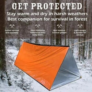 Emergency tent/ Shelter–2Person Survival camping Orange Life Tent,Emergency Shel - Picture 1 of 4