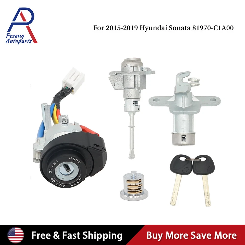 CILINDRO INTERRUPTOR ENCENDIDO CERRADURA PUERTA COMPLETA PARA HYUNDAI SONATA 2015-2019 MISMA LLAVE Foto 1 de 4