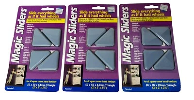 Magic Sliders Furniture Moving. up to 3,200 lbs. 2x2x2.5 Triangles 50x50x64mm - Image 1 of 4