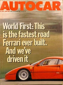 AUTOCAR MAGAZINE 18-MAY-88 - Ferrari F40, Renault 21 Turbo, Callaway Corvette - Picture 1 of 18