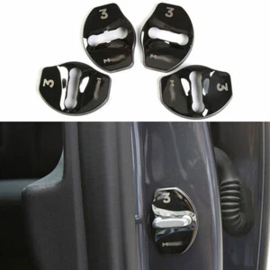 Black Titanium Door Buckle Protection Cover Trim Fit For Tesla Model 3 2017-2021 - Picture 1 of 5