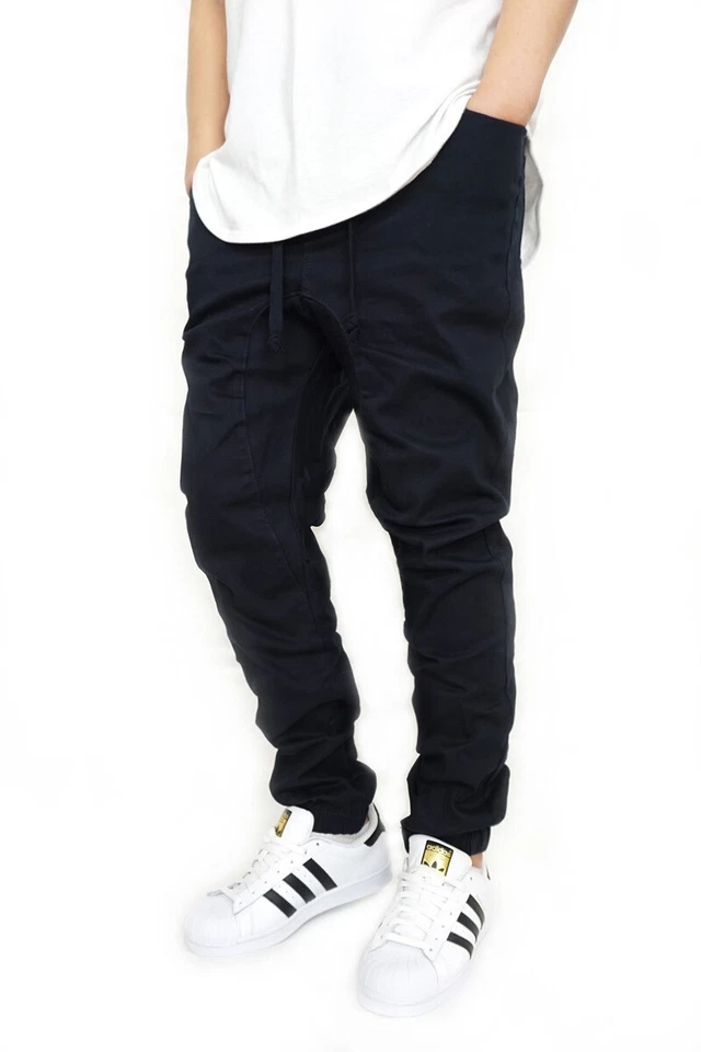 MEN'S TWILL DROP CROTCH JOGGER PANTS SIZE S-5XL VICTORIOUS *18 COLORS BIKER  - Image 1 of 1