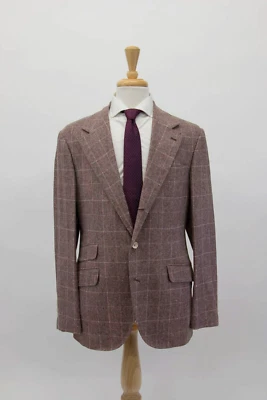 NUEVO CON ETIQUETAS $4850 Abrigo deportivo Brunello Cucinelli para hombre cachemir-seda-lana ventana A252 Foto 1 de 4